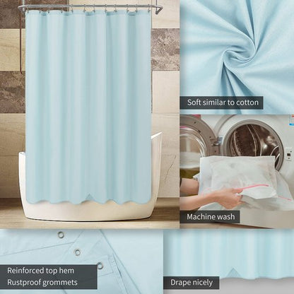 ALYVIA SPRING Extra Long Fabric Shower Curtain Liner Waterproof - 72" x 84", Soft & Lightweight XL Shower Curtain with 3 Magnets, Machine Washable - 72x84, Blue