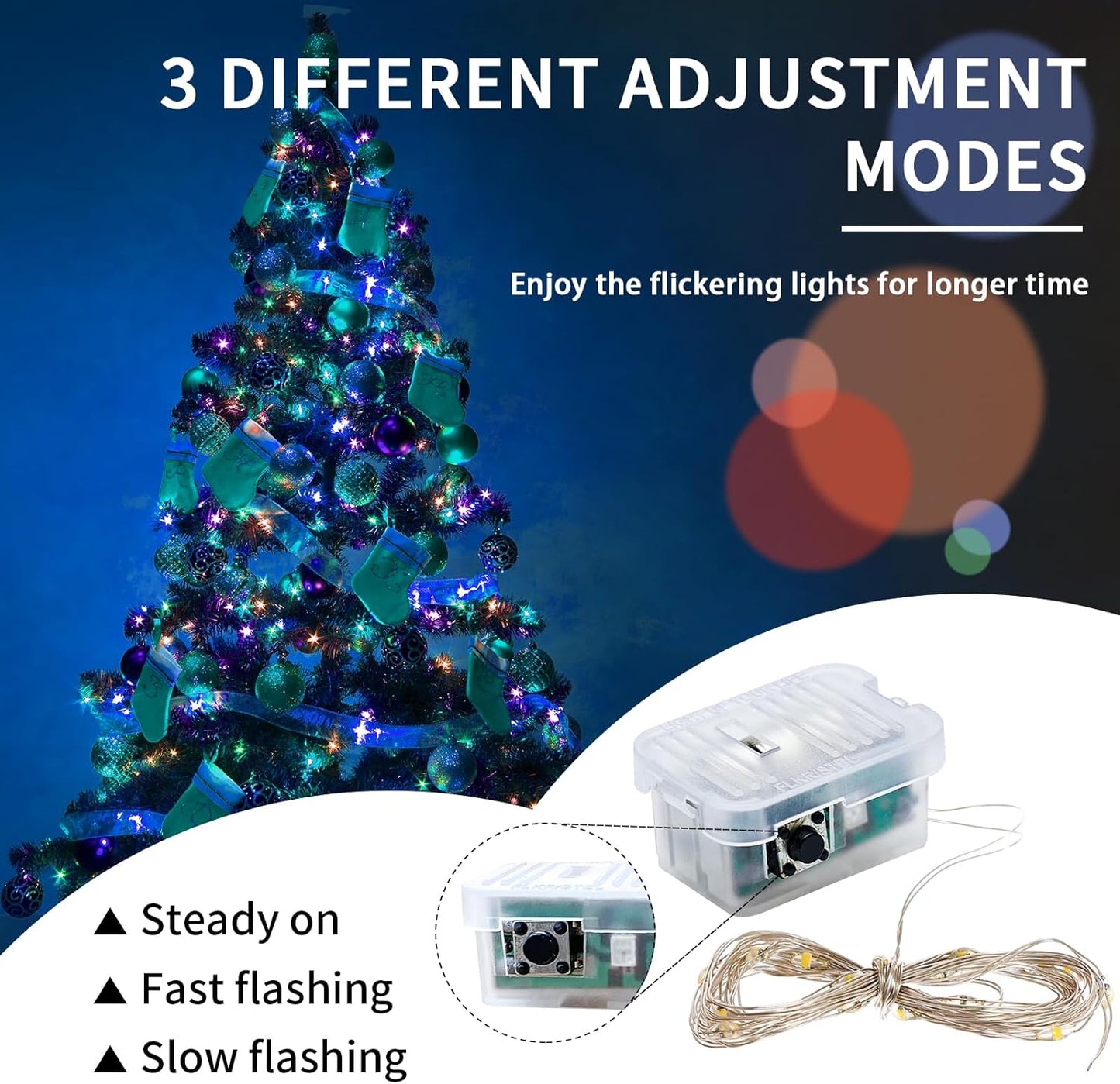 Skiennix 50 Pack Fairy Lights - 7Ft 20 LED Twinkle String Lights | Battery Operated & Waterproof for Parties, Weddings, and Decor