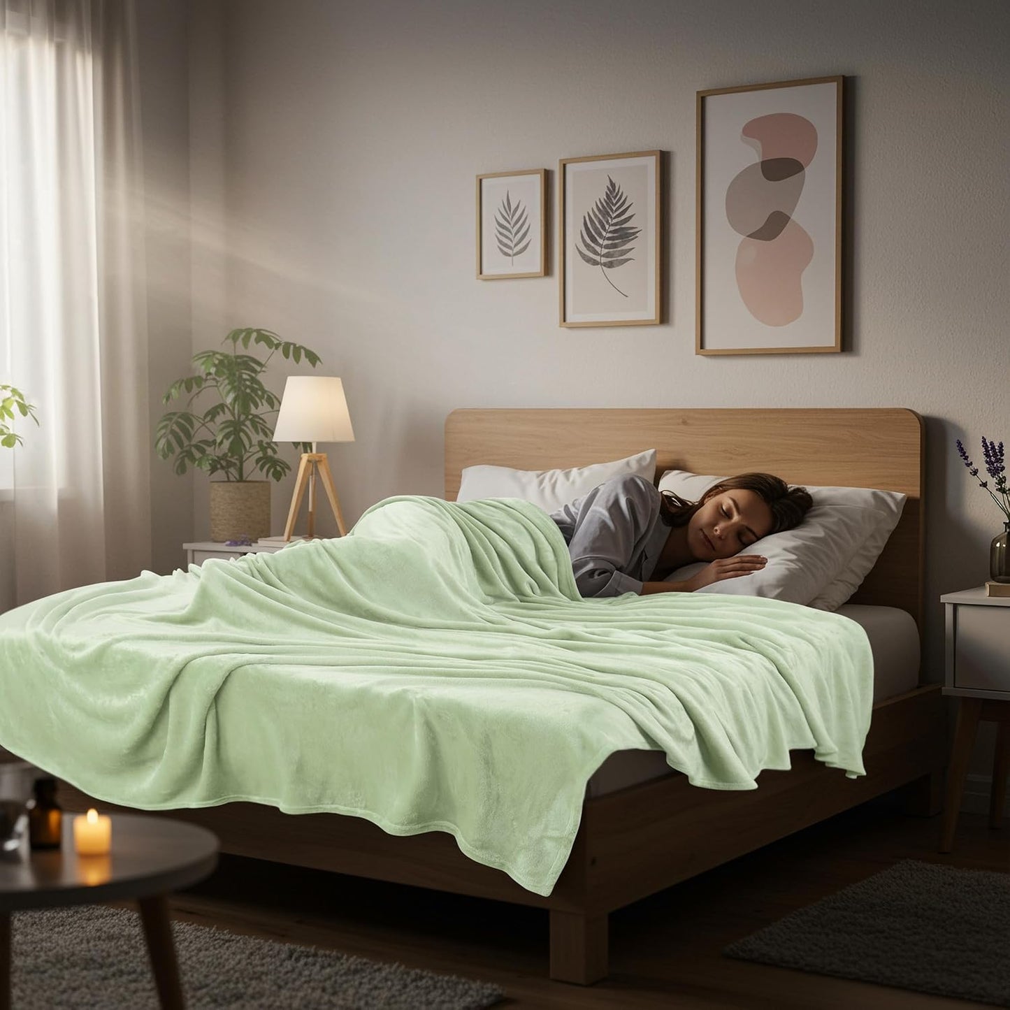 Utopia Bedding Fleece Blanket - King Size Sage Green 300GSM Luxury Soft Microfiber (90x102 Inch)
