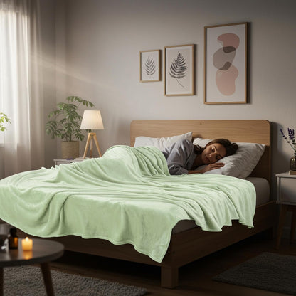 Utopia Bedding Fleece Blanket - King Size Sage Green 300GSM Luxury Soft Microfiber (90x102 Inch)