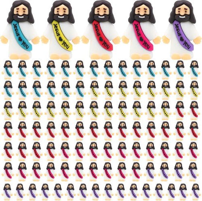 Little Jesus Figurines - 100 Pack Pocket-Sized Religious Gifts | Perfect for Baptism, Easter & Church Events