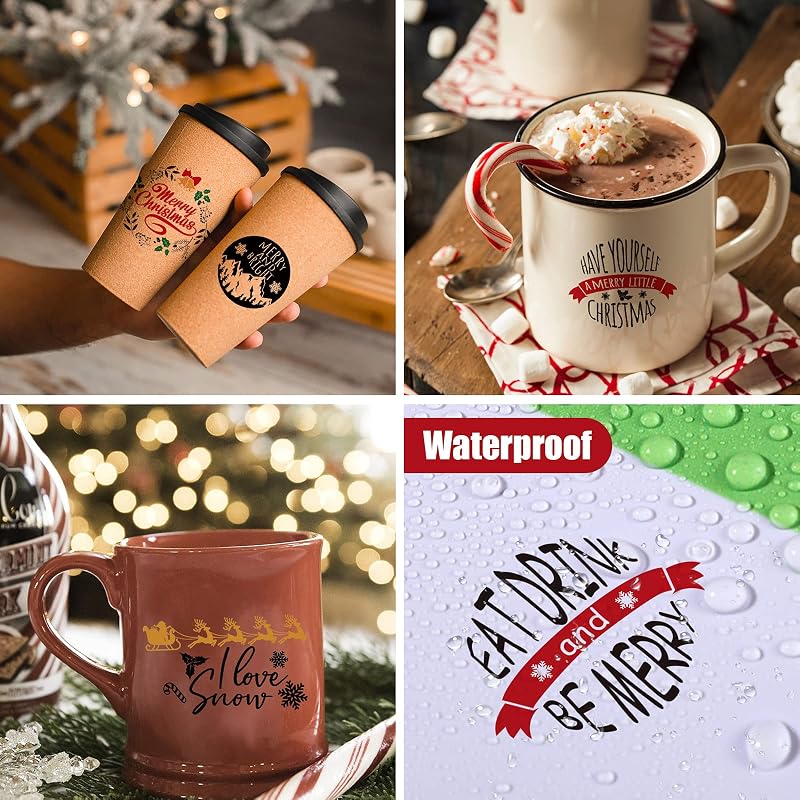 Simple Style 45 Pcs Christmas Quote Stickers - Peel & Stick Vinyl Decals (Variation of THIS listing)