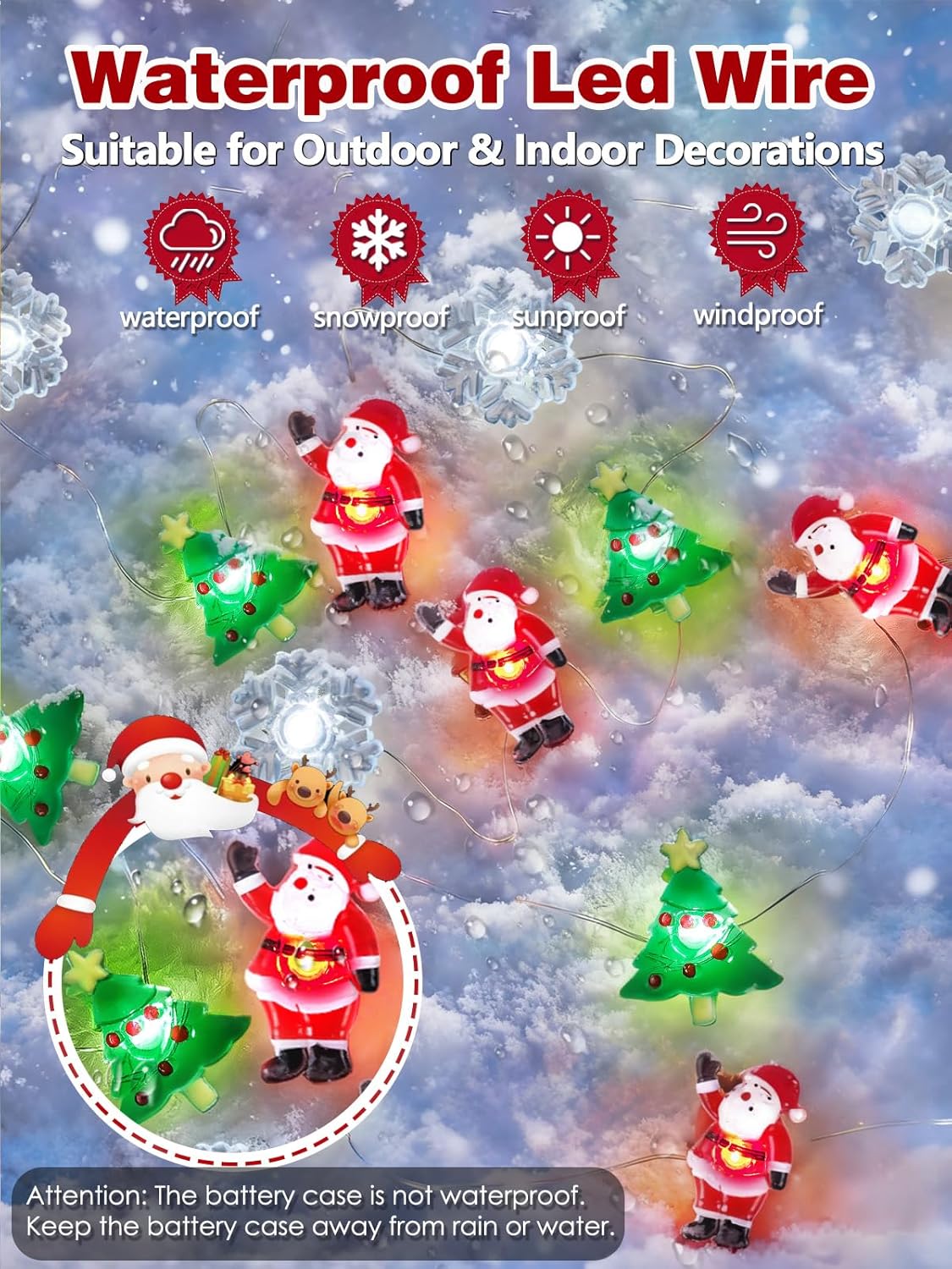 Skiennix Christmas String Lights - 10ft 30LED Fairy Lights with Remote & Timer | Battery Operated for Indoor/Outdoor Decor