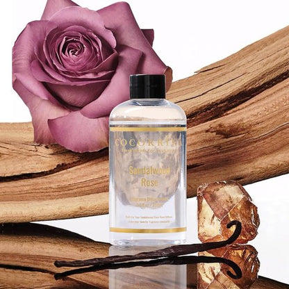 COCORRÍNA Reed Diffuser Refill - Sandalwood Rose 6.7 Fl. Oz with 8 Sticks for Lasting Fragrance
