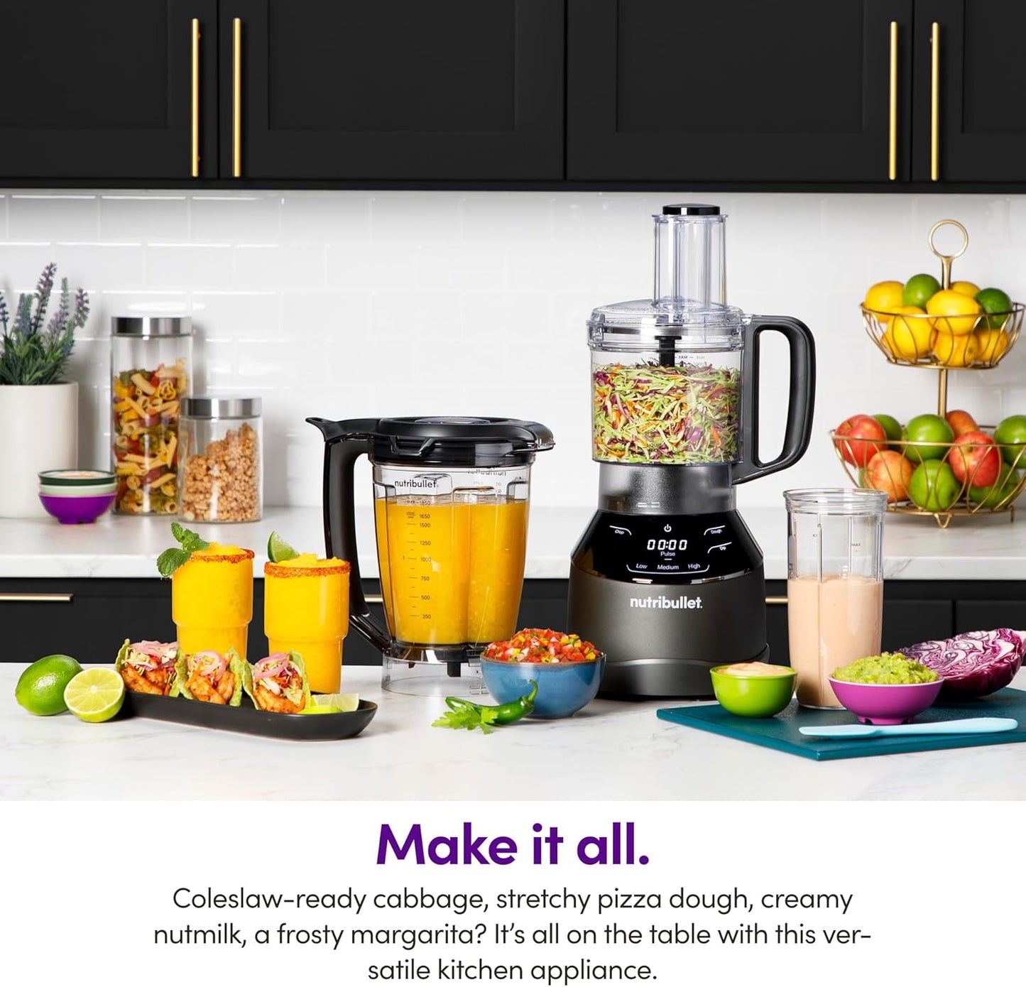 Nutribullet Triple Prep System - Versatile Kitchen Blender with 3 Cup Sizes | Sleek Black Design