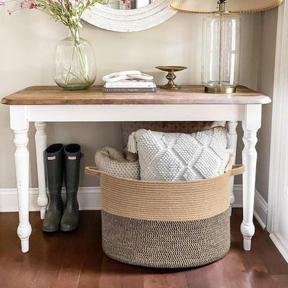Goodpick Extra Large Wicker Storage Basket - 83L Round Blanket & Laundry Hamper | 21.7 x 13.8 Inches
