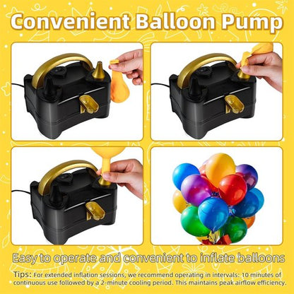 Bezente Electric Balloon Pump - Portable Inflator with Dual Nozzle for Parties & Events