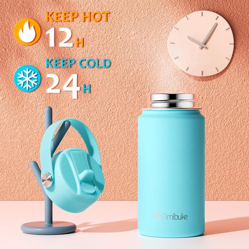 Fimibuke Kids Insulated Water Bottle - 14oz BPA-Free Stainless Steel Tumbler with Straw | Leak-Proof Design (2 Pack, Underwater World)