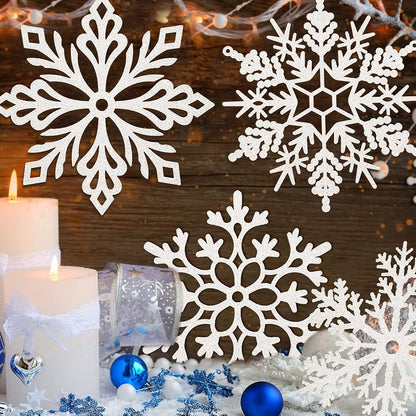 24 Pcs 12 Inch White Snowflake Ornaments - Large Christmas Decor (Variation: White+24)