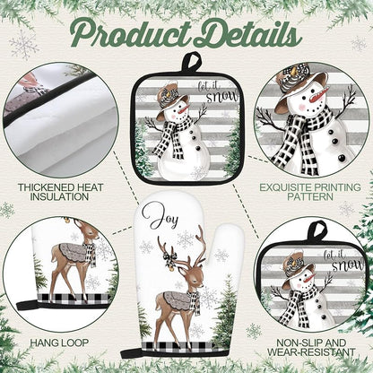 Rustic Christmas Kitchen Set - 12 Pcs Aprons, Towels, Runners & More (Variation: Rustic Style)
