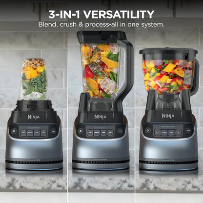 Ninja UltraCrush Professional Kitchen System - 1500W Blender & Food Processor with 72oz Capacity | Silver | Total Crushing Technology for Smoothies & Chopping
