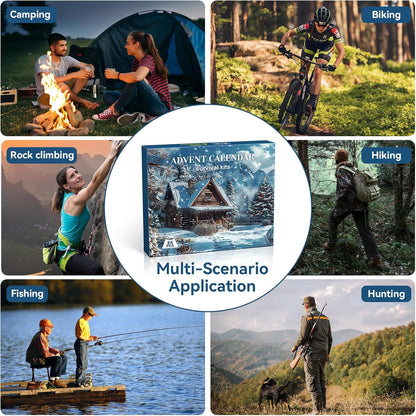 Survival Advent Calendar 2025 - 24-Day Countdown Gift Box for Adults & Outdoor Enthusiasts