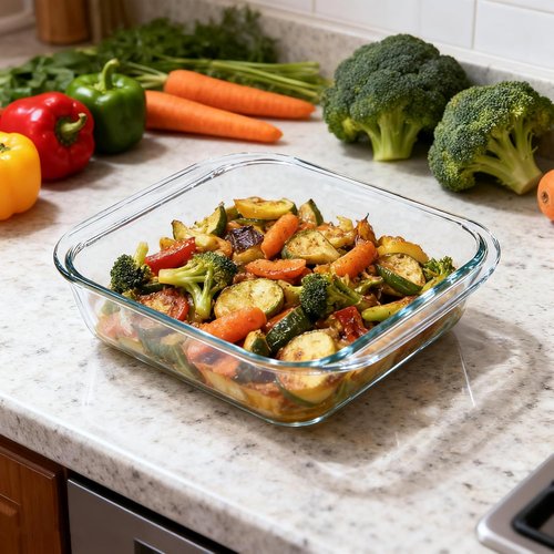 Glass Baking Dish - 1.9qt Square 8x8 Oven Safe Baking Pan | Durable & Versatile Cookware