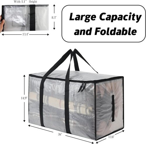 Heavy Duty 93L Storage Bins by [Brand Name] - 4 Pack Clear Totes with Lids for Home Organization