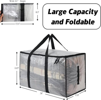 Heavy Duty 93L Storage Bins by [Brand Name] - 4 Pack Clear Totes with Lids for Home Organization