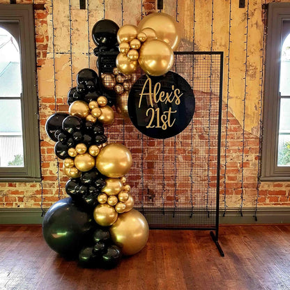 Voircoloria 148-Piece Black and Gold Balloon Garland Arch Kit - Perfect for Graduation, Birthday & New Year Celebrations