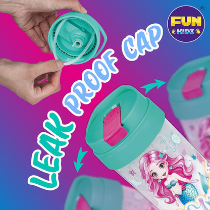 Total My Style Mermaid Kids Water Bottle - 17oz Leak-Proof Design with Spout Cover & Carry Handle | BPA-Free, Dishwasher Safe for Ages 3+