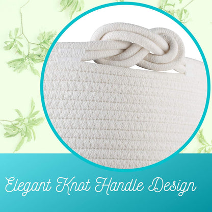 MINTWOOD Design Woven Cotton Rope Storage Basket - 15 x 14.2 Inches | Versatile Toy & Laundry Hamper in Light Brown