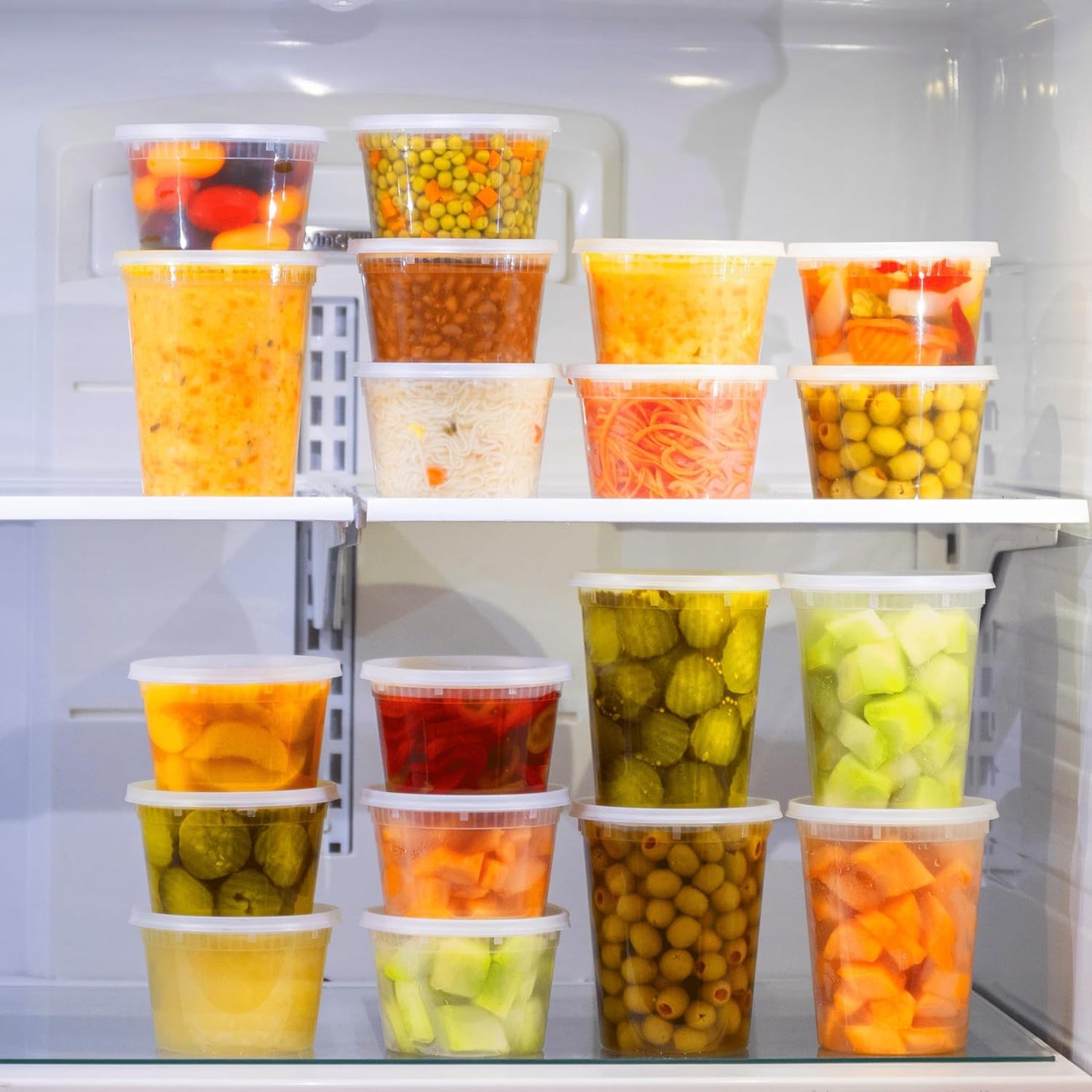Skiennix 48 Pack Plastic Deli Containers - Clear, BPA-Free, Leakproof Meal Prep Storage | 16 & 32 oz