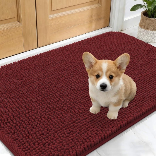 OLANLY Dog Door Mat - Absorbent Non-Slip Washable Doormat for Muddy Paws | 30x17, Caramel Russet