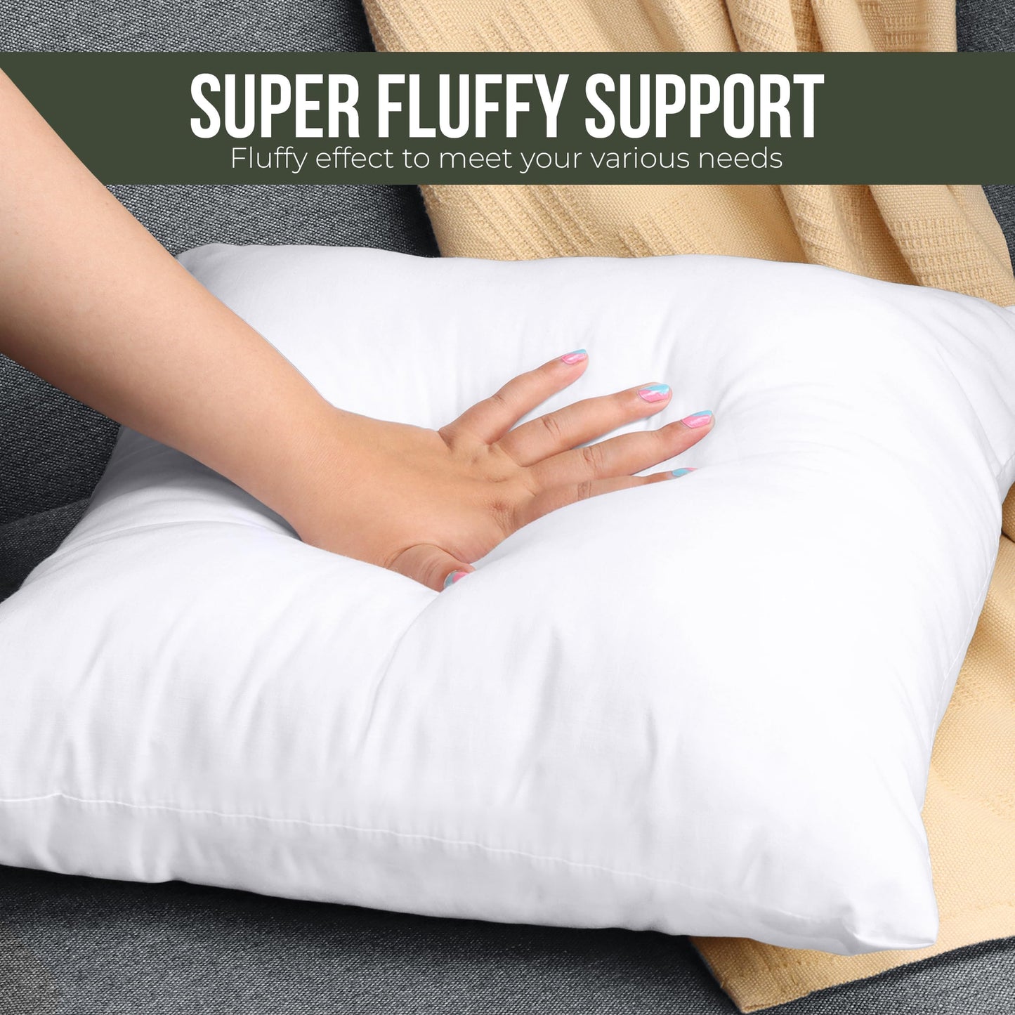 Utopia Bedding Throw Pillows (Set of 1, White) – 16 x 16 Inches Down Alternative Pillows for Bed, Sofa, and Couch - Fluffy Decorative Stuffer Pillow for Indoors & Outdoors