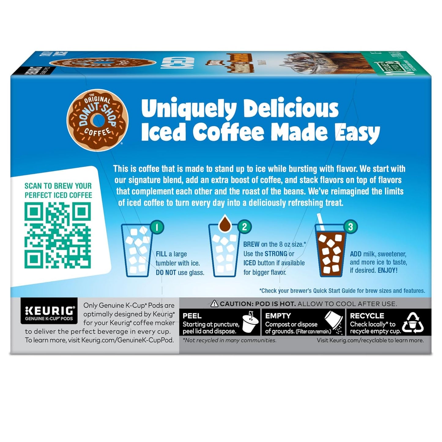 Original Donut Shop | Iced Duos Cookies & Caramel Coffee | 60 Keurig K-Cup Pods (6 Packs of 10)