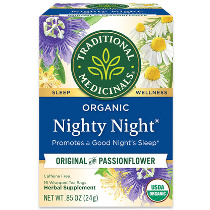 Traditional Medicinals Caffeine Free Herbal Tea Bags, Nighty Night 0.85 oz (Pack of 2)