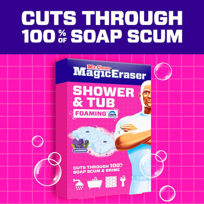Mr. Clean Magic Eraser Sponge - Powerful Soap Scum Remover with Lavender Scent | 6 Count