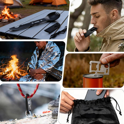 2025 Survival Kit Advent Calendar for Men - 33-Piece Outdoor Gear for Camping, Fishing & Hunting