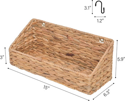 StorageWorks Hand-Woven Storage Baskets Set - Stylish Organization Bins for Home Decor