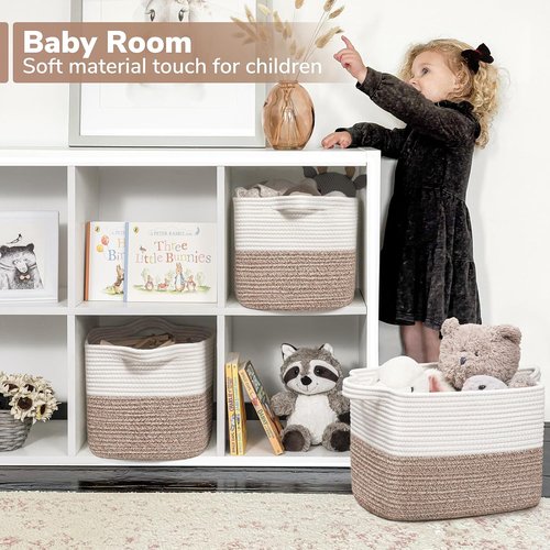 Goodpick Cube Storage Bins - Versatile Woven Baskets for Toys, Clothes & Towels | 13''x10''x9''