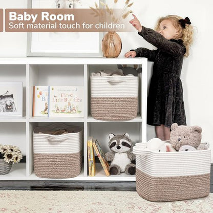 Goodpick Cube Storage Bins - Versatile Woven Baskets for Toys, Clothes & Towels | 13''x10''x9''
