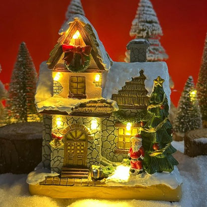 Christmas Village Houses - Warm Light Battery Operated Tabletop Decoration | Perfect Xmas Gift