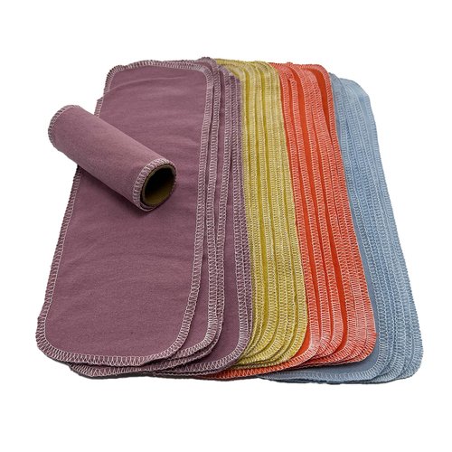 BEECO GIF2U Reusable Toilet Paper Towels 24 Count Roll,Washable Absorbent No Tear Bidet Towels Cotton Cloth,Zero Waste Cleaning Supplies for Bathroom(Solid 4 Colors)