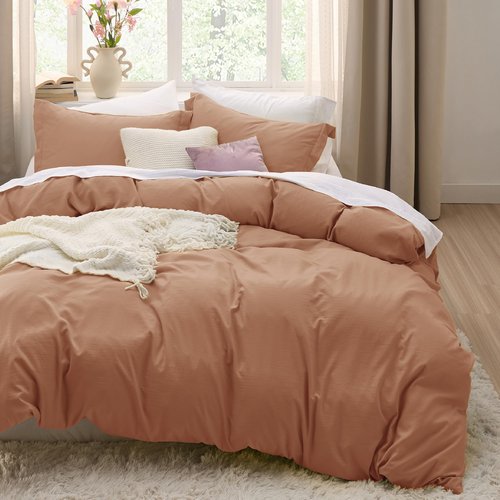 Bedsure Taupe Duvet Cover Twin/Twin XL Size - 2 Pieces Prewashed Cotton-Like Polyester Extra Soft Bedding Set, Includes 1 Twin Duvet Cover 68''x90'' with Zipper Closure & 1 Pillow Sham, No Comforter
