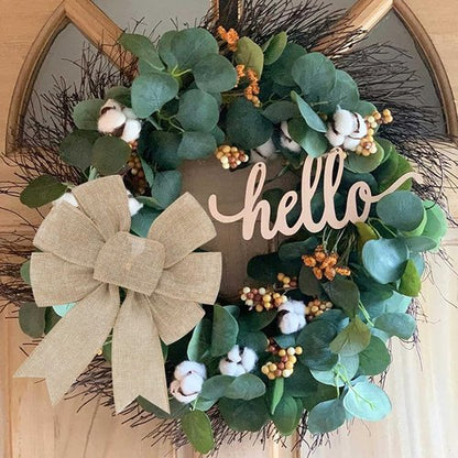 Burlap Wreath | Rustic Jute Bow Christmas Tree Topper Ornament for Weddings & Holiday Decor