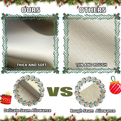 Christmas Table Runner - Santa Claus & Snowman Design, Durable Polyester, Easy-Clean