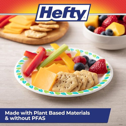 Hefty Compostable Small Paper Plates - 6 Inches, Soak-Resistant, Plant-Based, 40 Count | Ideal for Desserts & Appetizers