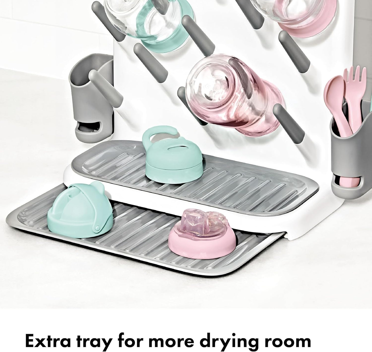 OXO Tot Expandable Drying Rack - Space-Saving Design for Newborn Baby Bottles & Essentials