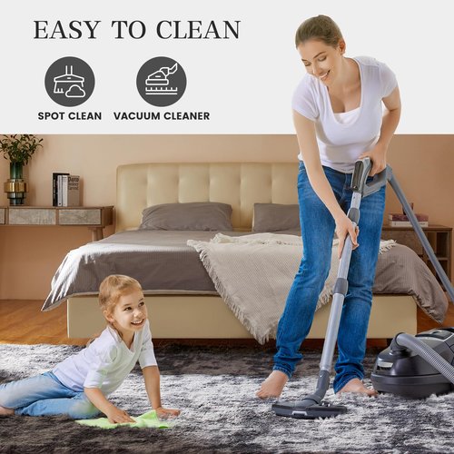 Large Area Rugs for Living Room, 6x9 Feet Fluffy Shag Fuzzy Plush Soft Bedroom Area Rugs, Indoor Floor Carpet for Kids Boys Girls Dorm Nursery Home Decor Aesthetic, Tie-Dyed Dark Gray