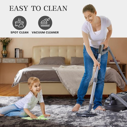 Large Area Rugs for Living Room, 6x9 Feet Fluffy Shag Fuzzy Plush Soft Bedroom Area Rugs, Indoor Floor Carpet for Kids Boys Girls Dorm Nursery Home Decor Aesthetic, Tie-Dyed Dark Gray