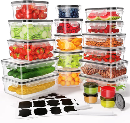 Skiennix 40 PCS Food Storage Containers - Airtight & Leak-Proof Meal Prep Set | BPA-Free, Microwave Safe