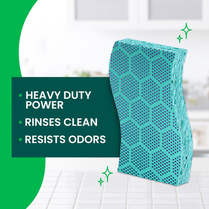 Scotch-Brite Odor Resist Heavy Duty Scrub Sponge, Dishwasher-Safe Kitchen sponges for Serious Scrubbing, Multipurpose Dish Sponge for Stuck-On Messes, 3 Scrubbing Sponges