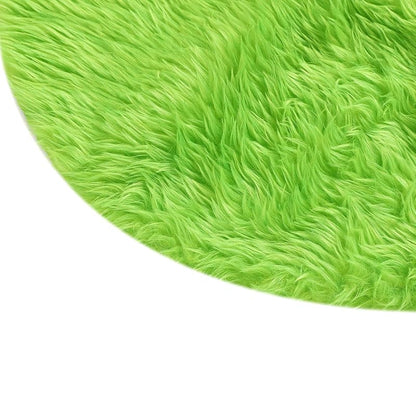 18-Inch Green Faux Fur Christmas Tree Skirt - Variation Green+18inches