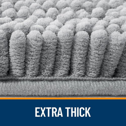 OLANLY Bathroom Rugs 47x17, Extra Soft Absorbent Chenille Bath Rugs, Rubber Backing Quick Dry, Machine Washable Bath Mats for Bathroom Floor, Tub and Shower, Home Decor Accessories, Grey