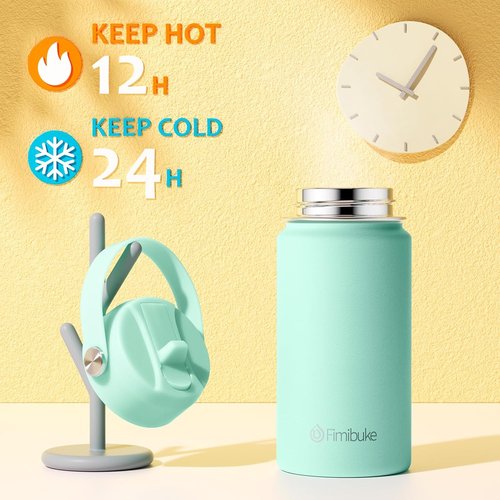 Fimibuke Kids Insulated Water Bottle - 14oz BPA-Free Stainless Steel Tumbler | Leak-Proof Design, Cotton Candy