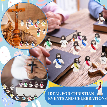 Owurha Jesus Love You Mini Figures - 100 Pcs Tiny Religious Figurines for Parties & Gifts