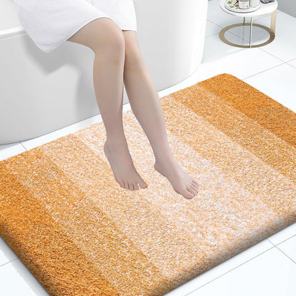 OLANLY Large Bathroom Rugs - Extra Soft Microfiber Mat 44x32 | Quick Dry, Washable, Rubber Backing, Golden Yellow