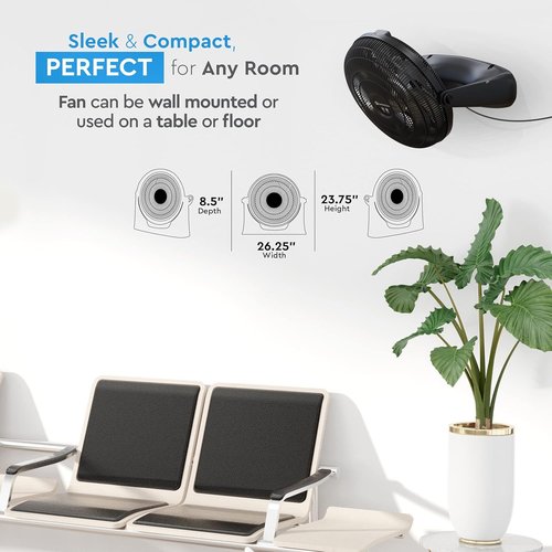 Comfort Zone PowrCurve 20-Inch High-Velocity Floor Fan - 3-Speed Adjustable Tilt for Powerful Cooling in Home, Office & Gym