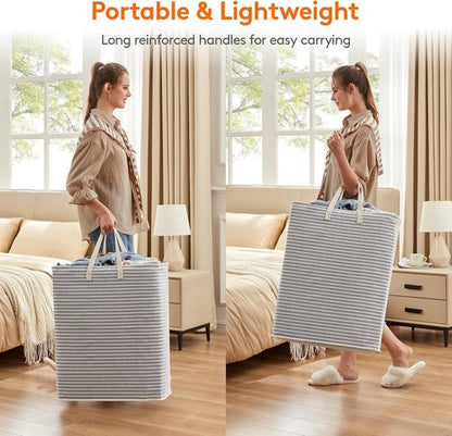 Lifewit Laundry Basket - 125L Collapsible Hamper with Reinforced Handles | Waterproof Design, Grey